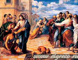 Христос исцеляет слепого. Эль Греко