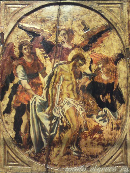 Оплакивание Христа с ангелами. Художник Доменико Эль Греко